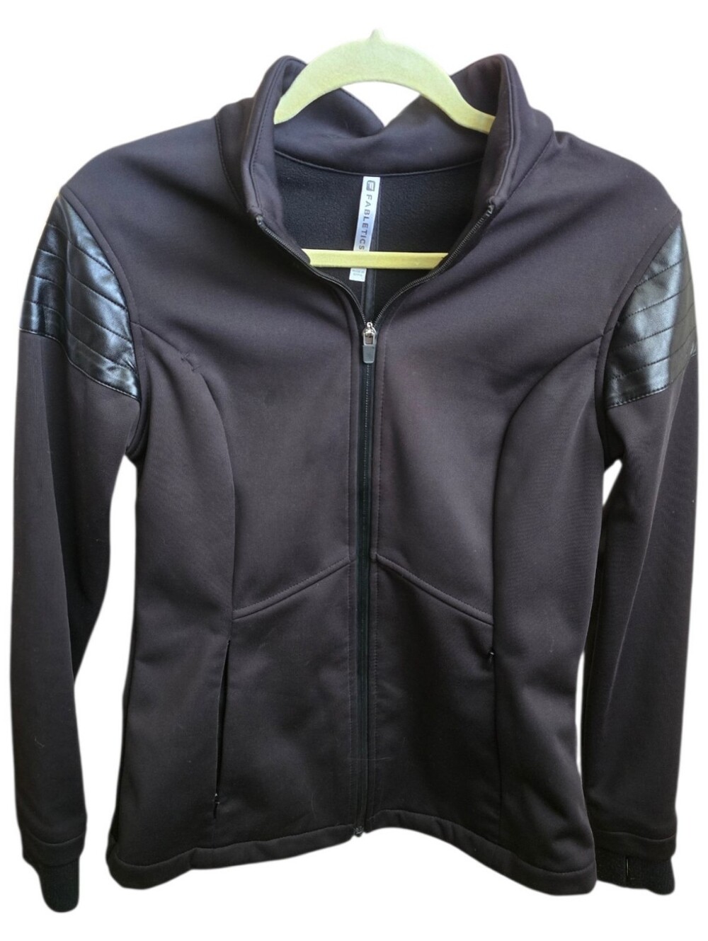 FABLETICS Bray Moto Jacket Thumbholes Running Black Size Small